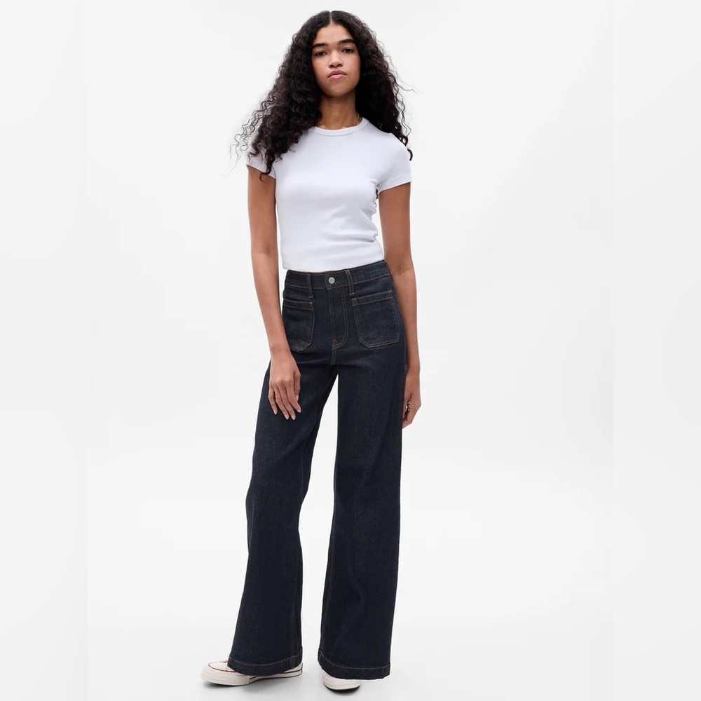 High Rise Stride Wide-Leg Jeans with Washwell – Size 32 (14R)